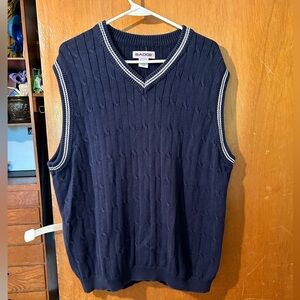 Men's Navy Blue Knitted Vest